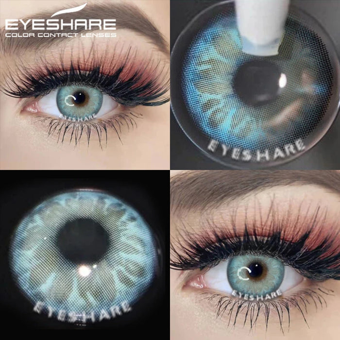 EYESHARE 1 Pair Natural Color Contact Lenses for Eyes Blue Green Color Cosmetic Contact Lenses Yearly Colored Lenses for Eyes