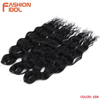 24 Inch Synthetic Hair Water Wave Braiding Hair Extensions Ombre Blonde Deep Wave Afro Curl Twist Crochet Hair for Women