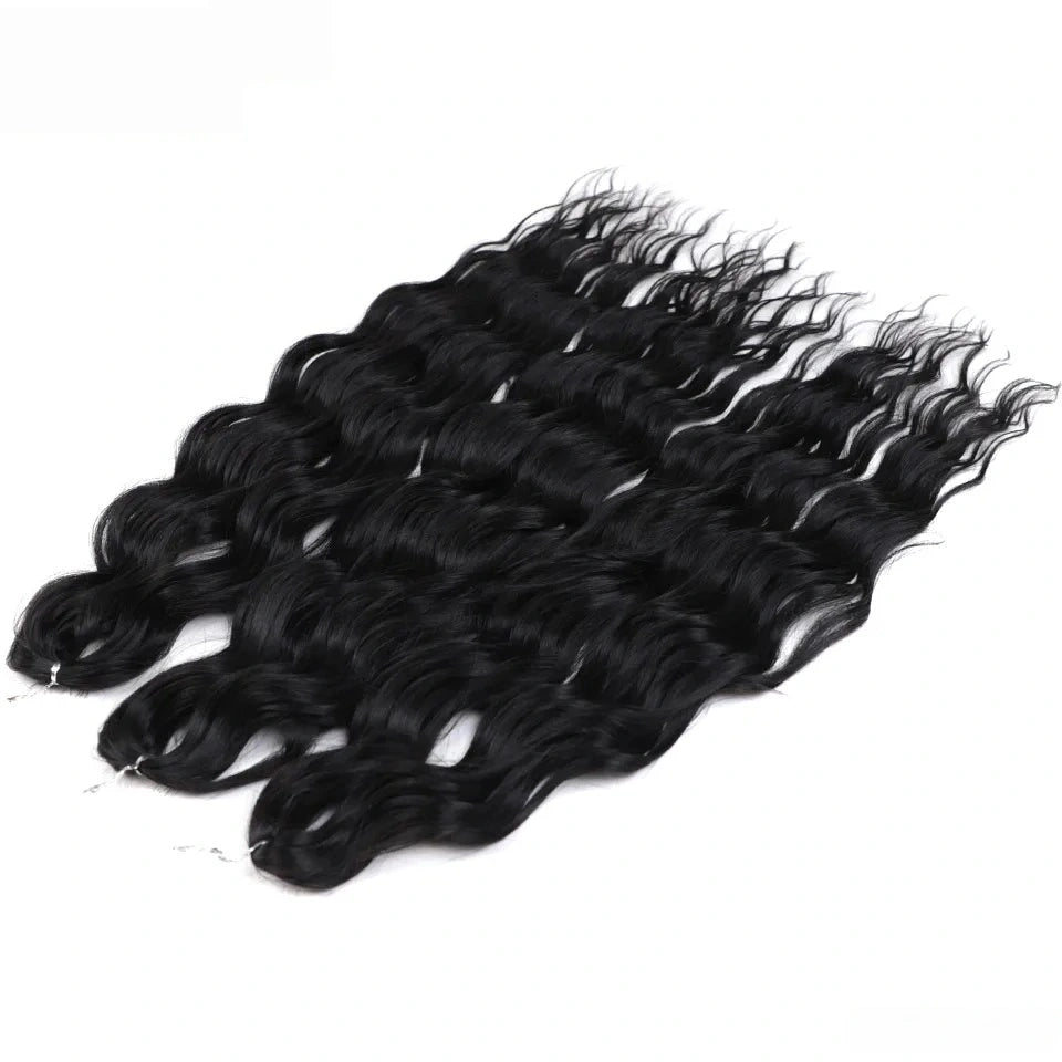 Water Wave Ombre Blonde Braiding Hair Extensions – Deep Wave Afro Curl Crochet for Women