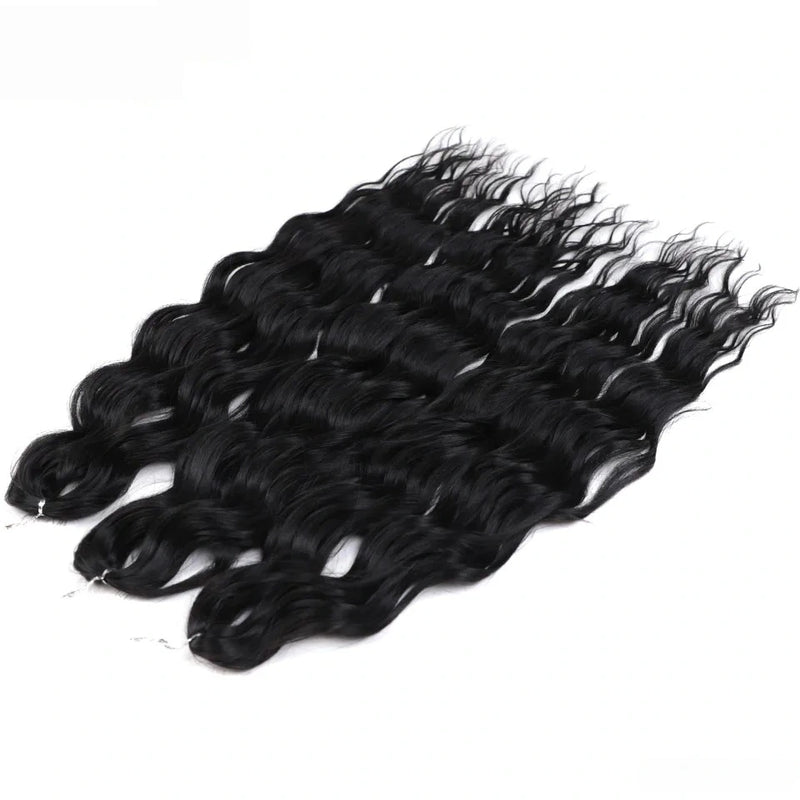 Water Wave Ombre Blonde Braiding Hair Extensions – Deep Wave Afro Curl Crochet for Women