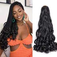 22inch Synthetic Loose Wave Crochet Hair French Curly Braiding Hair Extensions Pre Stretched Curly Crochet hair for Black Women