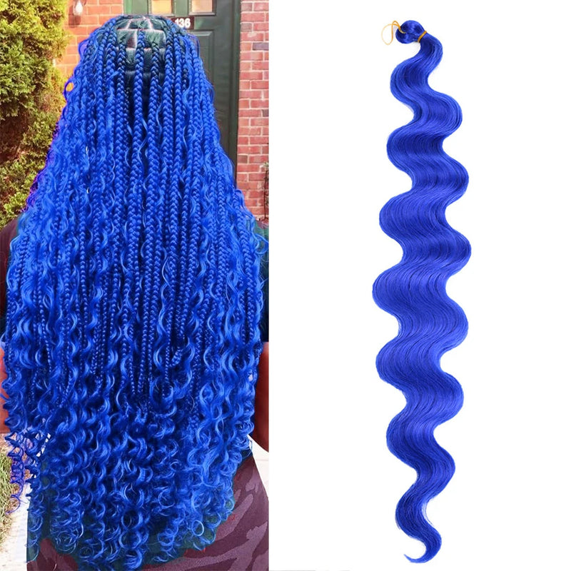Long Deep Wave Braiding Hair 28 Inch Ocean Wave Crochet Hair Synthetic Deep Curly Crochet Hair Extensions For Black Women