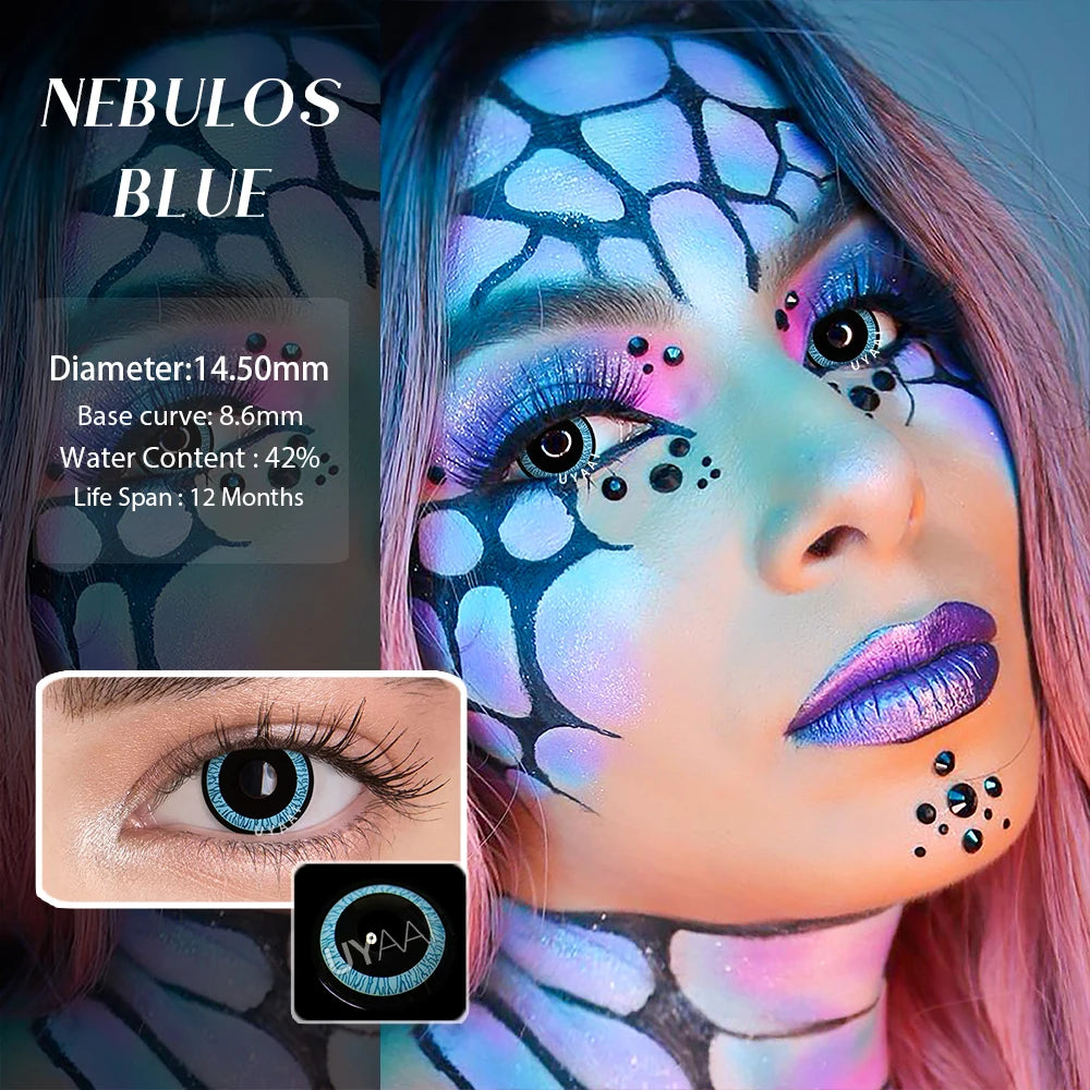 UYAAI 1Pair Color Contact Lenses For Eyes Blue Yellow Yearly Contact Lens Cosplay Anime Beauty Makeup halloween Contact Lens