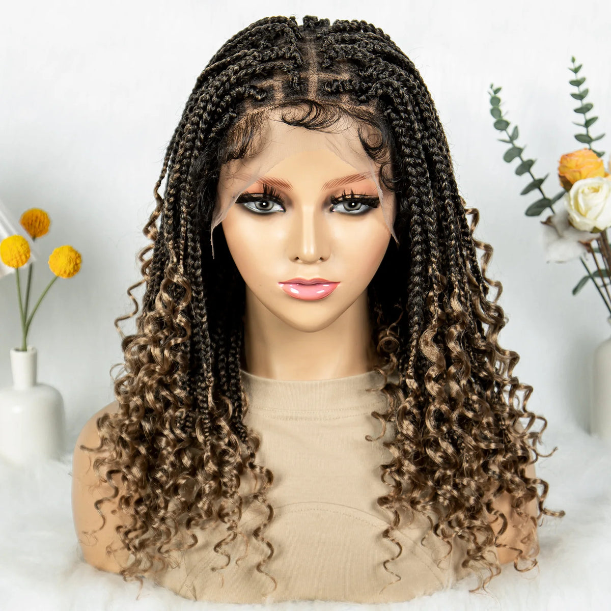Dreadlock Wig for Black Women – Faux Locs Full Lace Wig with Curly Ends