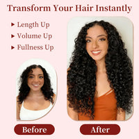 Curly Water Wave Human Hair Clip-Ins – 7 Pieces