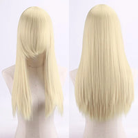 Cosplay Synthetic Wig 60cm Long Straight Curly Hairpiece Thickened High Temp Fiber Rainbow Color Rose Cap Party Halloween