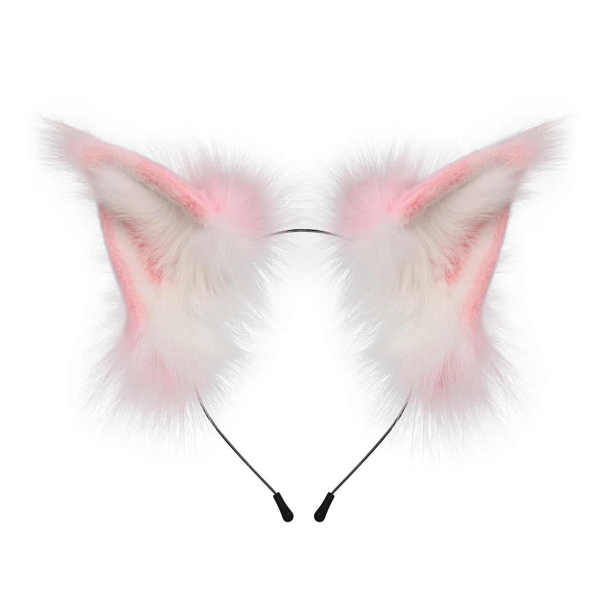 Fluffy Fox Ears Headband – Orange & White Furry Animal Costume Accessory for Cosplay & Halloween Dress Up