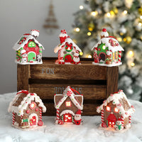 LED Light Christmas Gingerbread Small House Creative Pendant Christmas Decorantion Party Xmas Tree New Year Holiday Decor
