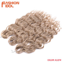 24 Inch Synthetic Hair Water Wave Braiding Hair Extensions Ombre Blonde Deep Wave Afro Curl Twist Crochet Hair for Women