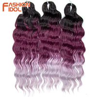 24 Inch Synthetic Hair Water Wave Braiding Hair Extensions Ombre Blonde Deep Wave Afro Curl Twist Crochet Hair for Women