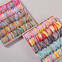 New 100Pcs/lot Hair Bands Girls Candy Color Elastic Rubber Band Hair Bands Child Baby Headband Scrunchie Kids Hair Accessories