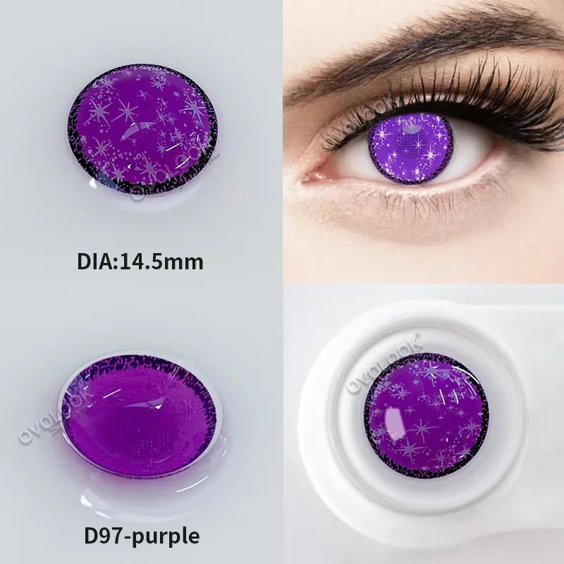 OVOLOOK-1 Pair/2pcs Lenses Cosplay Anime Contact Lenses for Eyes Vision Correction Comestic Myopia Prescription Contact Lenses