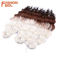24 Inch Synthetic Hair Water Wave Braiding Hair Extensions Ombre Blonde Deep Wave Afro Curl Twist Crochet Hair for Women