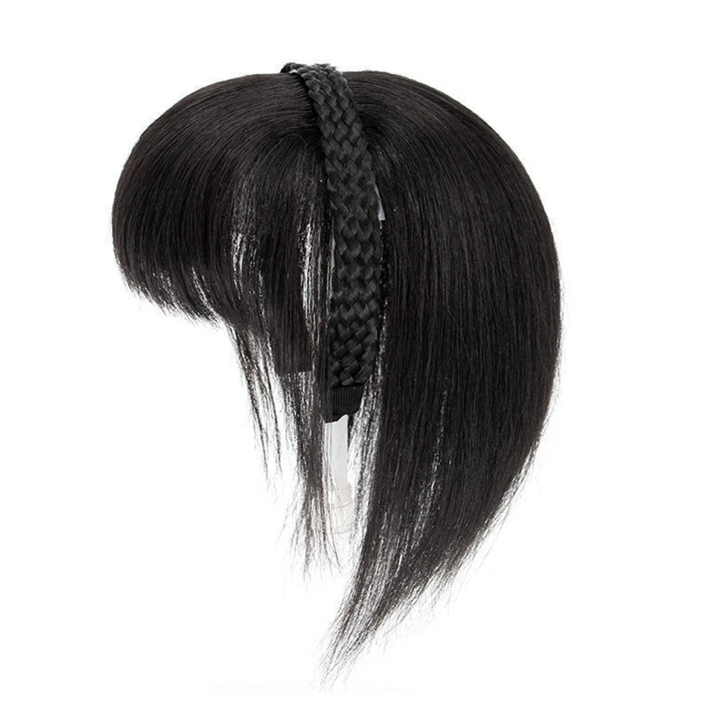 Clip-In Bangs Headband – Synthetic Fake Fringe Hair Extension with Invisible Natural Clips for Women