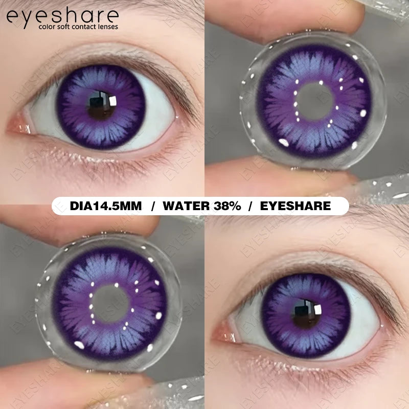 EYESHARE 1Pair Colored Contact Lenses for Eyes White Cosplay Lenses Red Anime Lenses Pink Colored Lens Yearly Blue Eye Contact