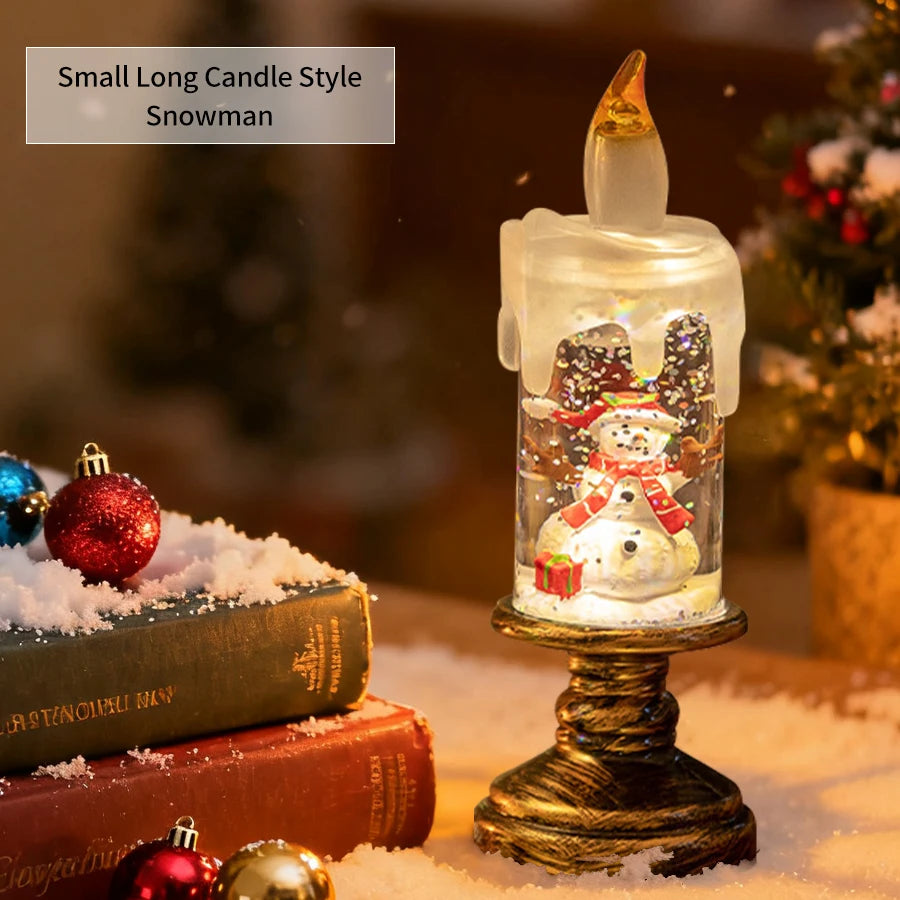 LED Christmas Tree Night Lights Christmas Candles Crystal Lights Christmas Gifts for Family and Friends Creative Gifts