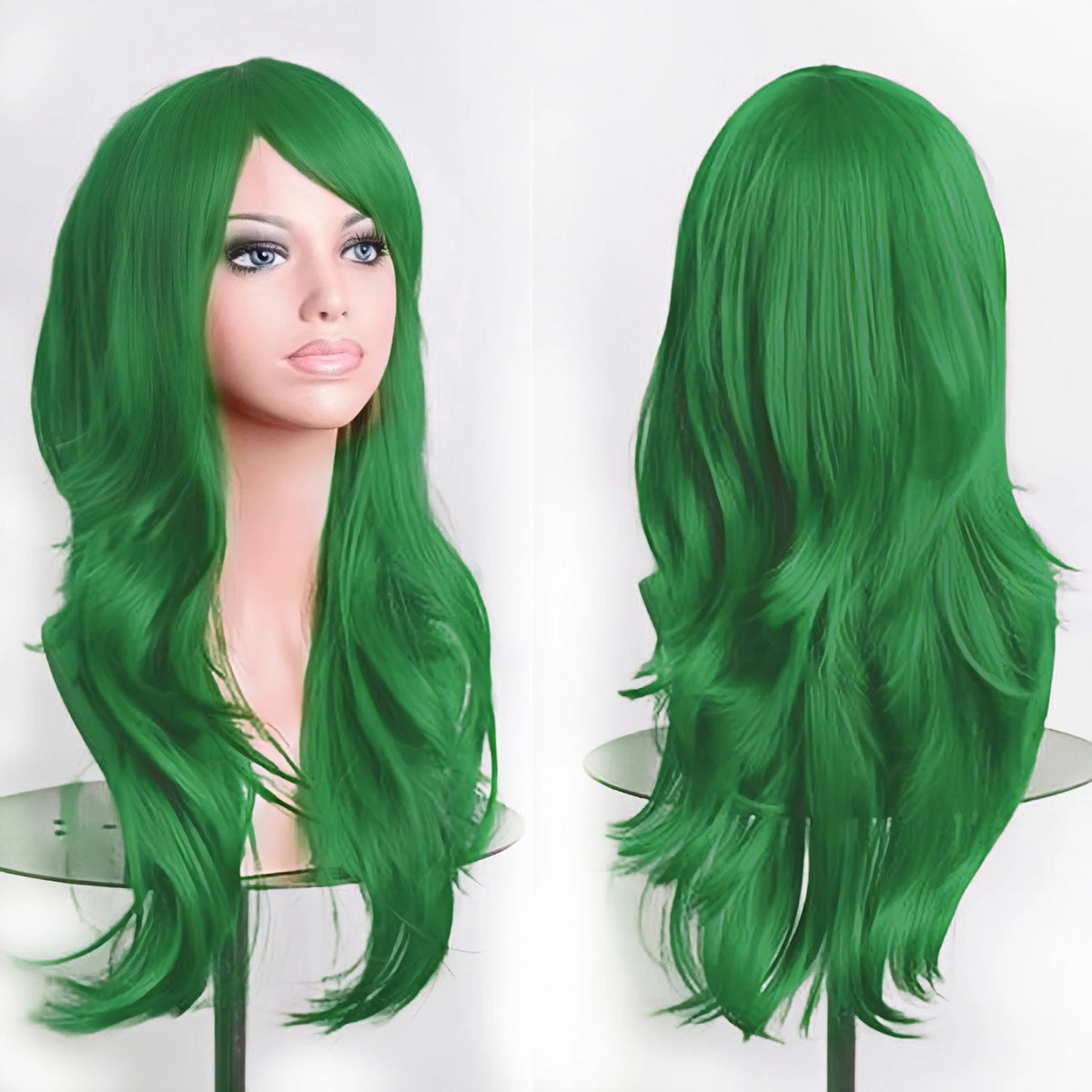 Soowee 70cm Long Synthetic Wigs Pink Purple Cosplay Wig Wavy Halloween Costume Hair Fake Hairpieces for Women