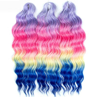 Water Wave Ombre Blonde Braiding Hair Extensions – Deep Wave Afro Curl Crochet for Women