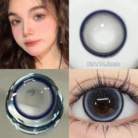 OVOLOOK-2pcs/Pair Contact Lenses Fast Shipping Big Black Lenses for Eyes Beauty Pupils Comestic Eye Color Lens 14.5mm/14.2mm