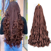 22inch Synthetic Loose Wave Crochet Hair French Curly Braiding Hair Extensions Pre Stretched Curly Crochet hair for Black Women