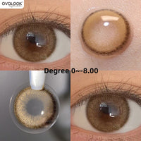 Contact Lenses Myopia Lenses with Diopters Natural Pupils Color Contact Lenses for Eyes Brown OVOLOOK-Prescription