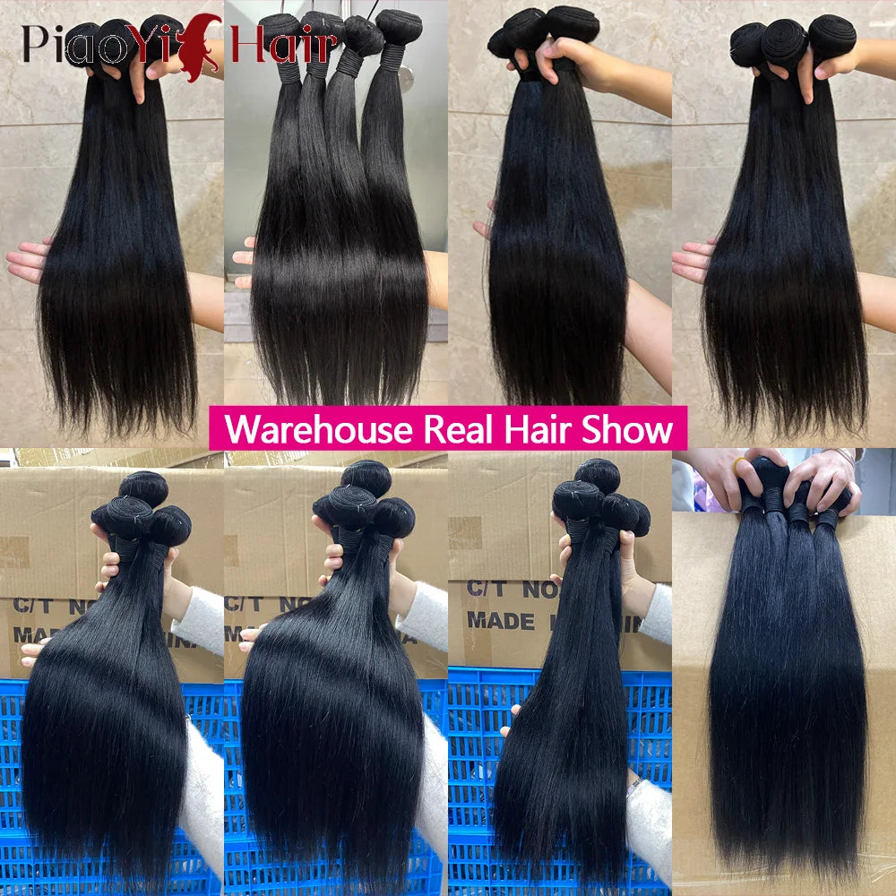 Straight 10A Human Hair Bundles | 4×4 Closure Sets & Single Samples
