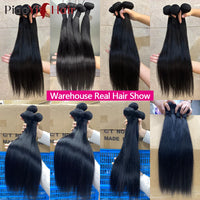 Straight 10A Human Hair Bundles | 4×4 Closure Sets & Single Samples