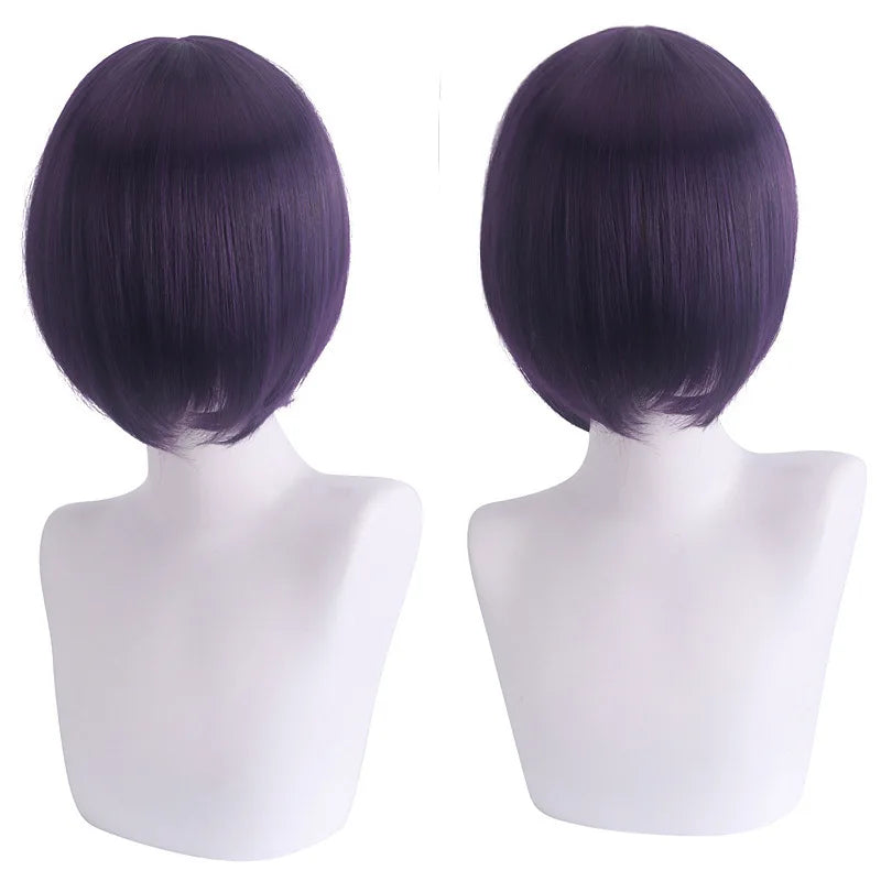Short Cosplay Bob Wig – Face Contouring Thick Synthetic Hair Wig, Colorful Heat Resistant Fiber Wig
