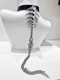 The Punk Gothic Large Dragon Spine Necklace, A Niche Design, Is A Jewelry Accessory For Both Men And Women's Carnival