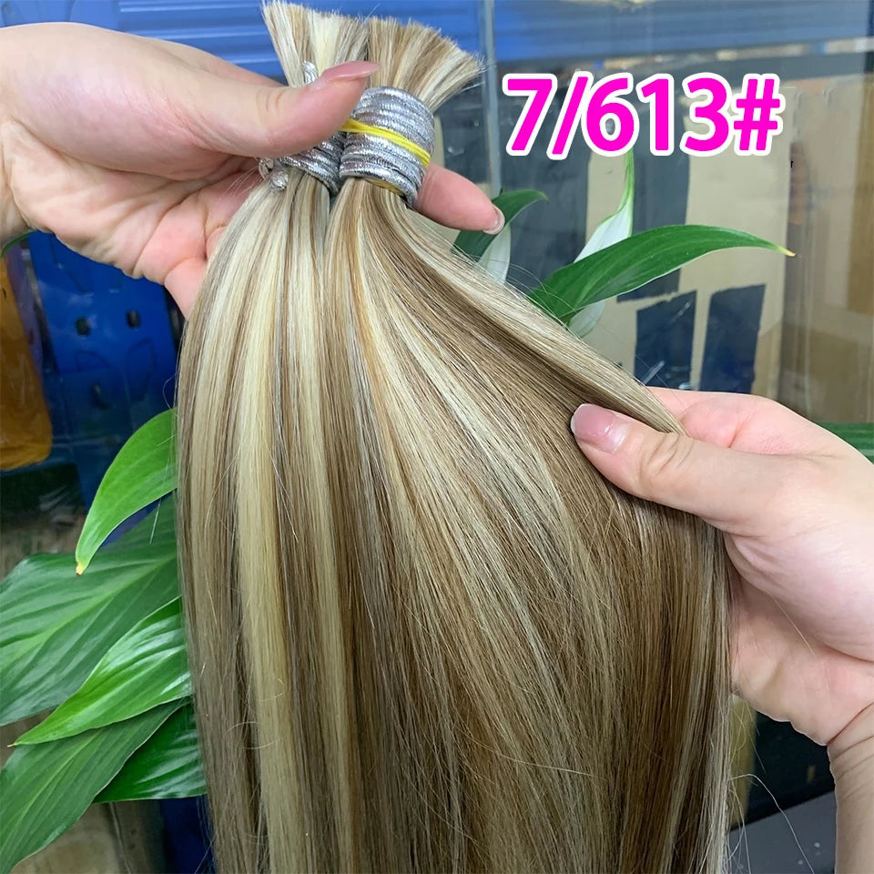 Straight Human Hair Bulk for Braiding | No Weft