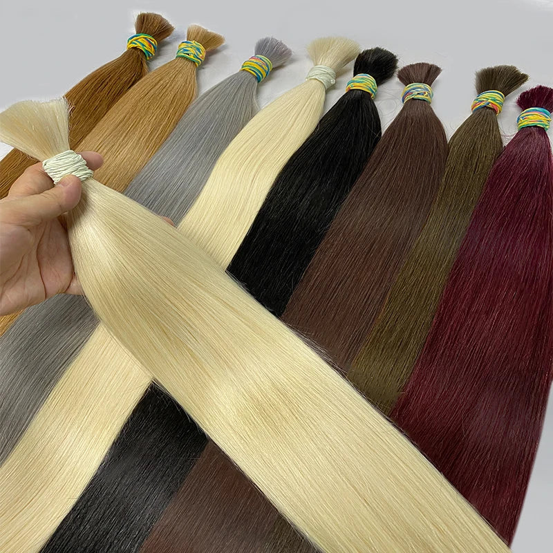 Colored Straight Human Hair Bulk for Braiding