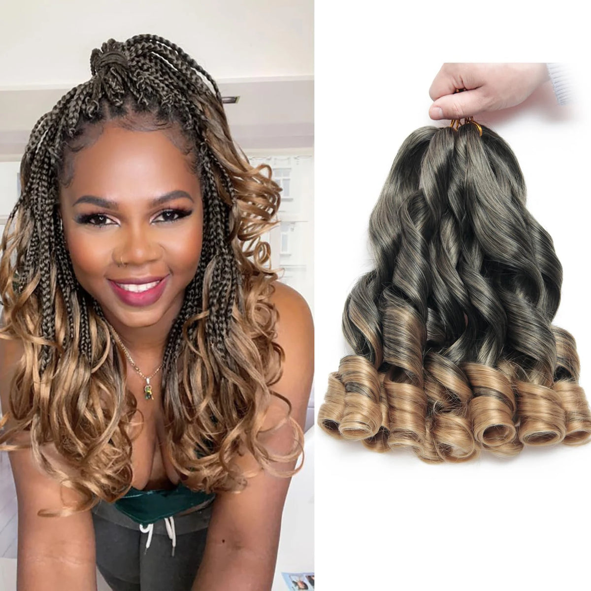 French Curl Crochet Braids Short Curly Crochet Hair Bouncy Synthetic knotless Braiding