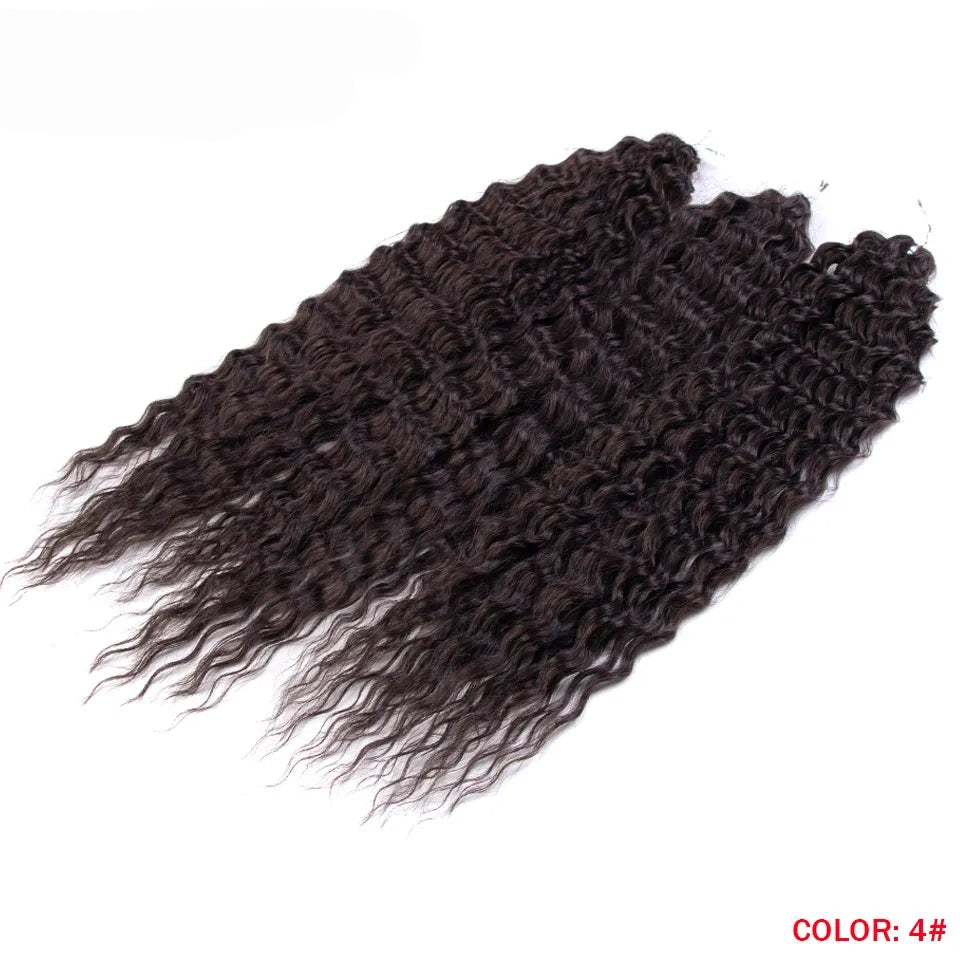 24 Inch Water Wave Crochet Braiding Hair Pink Blonde Synthetic Hair Extensions for Black Women