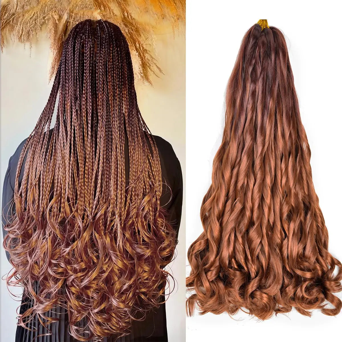 22inch Synthetic Loose Wave Crochet Hair French Curly Braiding Hair Extensions Pre Stretched Curly Crochet hair for Black Women