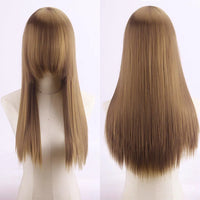 Cosplay Synthetic Wig 60cm Long Straight Curly Hairpiece Thickened High Temp Fiber Rainbow Color Rose Cap Party Halloween