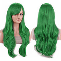 70cm Long Colorful Synthetic Hair Water Wavy Cosplay Wigs with Bangs Costume Wig for Women