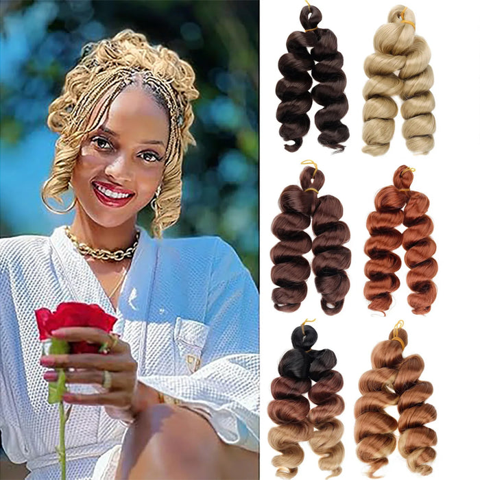 French Curly Crochet Hair Short 12inch Synthetic Braiding Hair Loose Wavy French Curl Braids Extensions for Women