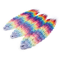 22 Inch Ombre Blonde Rainbow Water Wave Crochet Hair – 300g Synthetic Curly Braiding Extensions