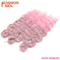 24 Inch Synthetic Hair Water Wave Braiding Hair Extensions Ombre Blonde Deep Wave Afro Curl Twist Crochet Hair for Women