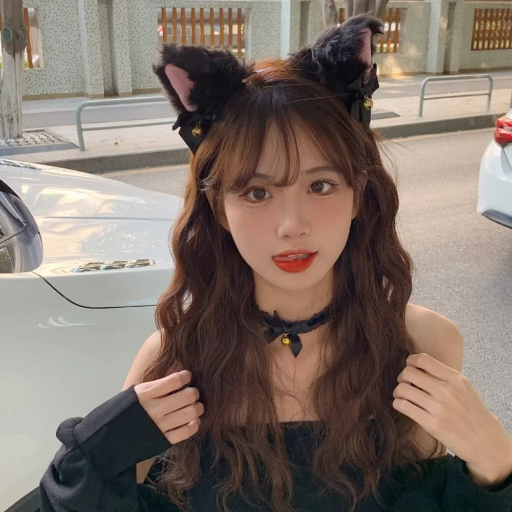 Cute Cat Ears Ladies' Hair Strap Fashionable Plush Bell Role-playing Exquisite Fox Hair Strap Sexy Hair Strap Girls' Headwear
