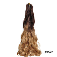 1B/Pink 24" Synthetic French Curly Braiding Hair Pre Stretched Loose Wavy Spiral Curl Crochet Braids Hair Extensions for Women