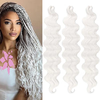 24 Inch Body Wave Braiding Hair French Curl for Goddess Box Braids Crochet Hair Braids Synthetic Hair Extensions（3pcs，T30#）