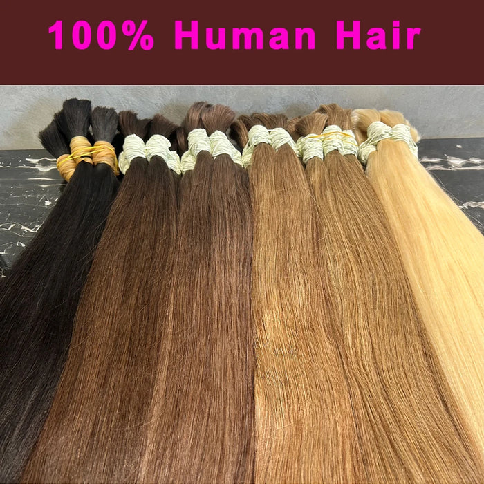 Colored Straight Human Hair Bulk for Braiding