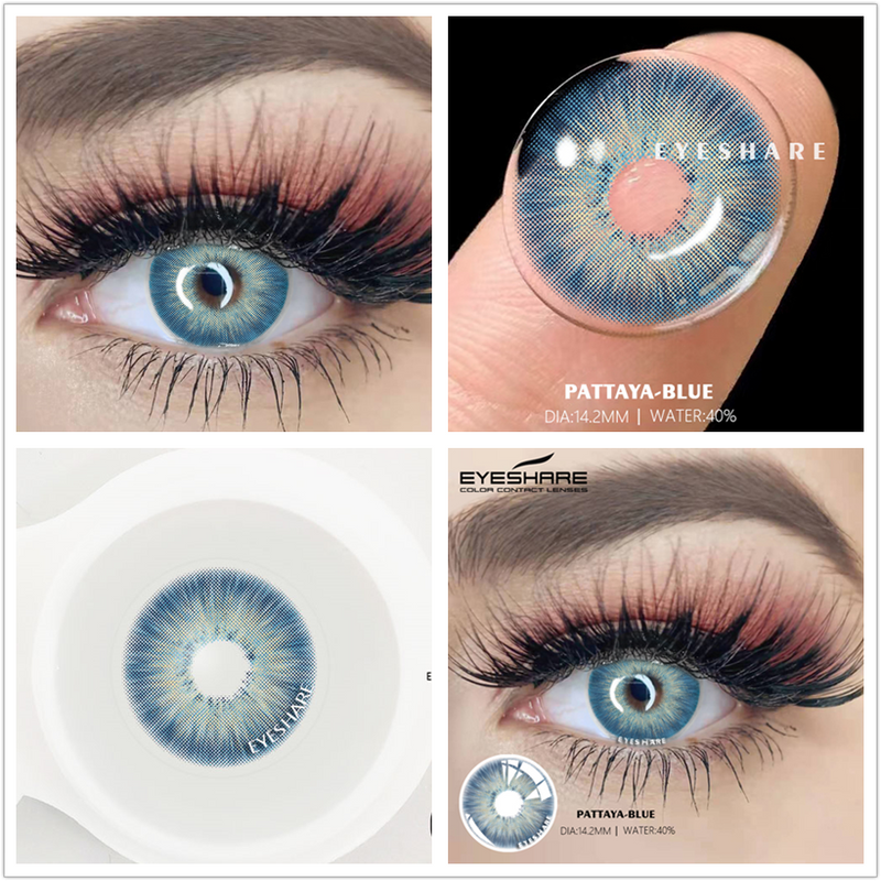 EYESHARE 1 ペアカラーコンタクトレンズ目ナチュラルブルーグリーンレンズ美しい瞳孔カラーレンズ年間化粧品コンタクトレンズ
