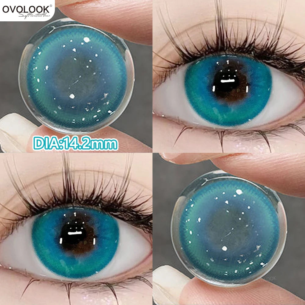 Blue Cosplay Series Colored Contact Lenses for Eyes With Prescription Cosmetics Pupils Eye Color Lenses Myopia Lens OVO