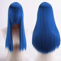 Cosplay Synthetic Wig 60cm Long Straight Curly Hairpiece Thickened High Temp Fiber Rainbow Color Rose Cap Party Halloween
