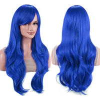 70cm Long Colorful Synthetic Hair Water Wavy Cosplay Wigs with Bangs Costume Wig for Women