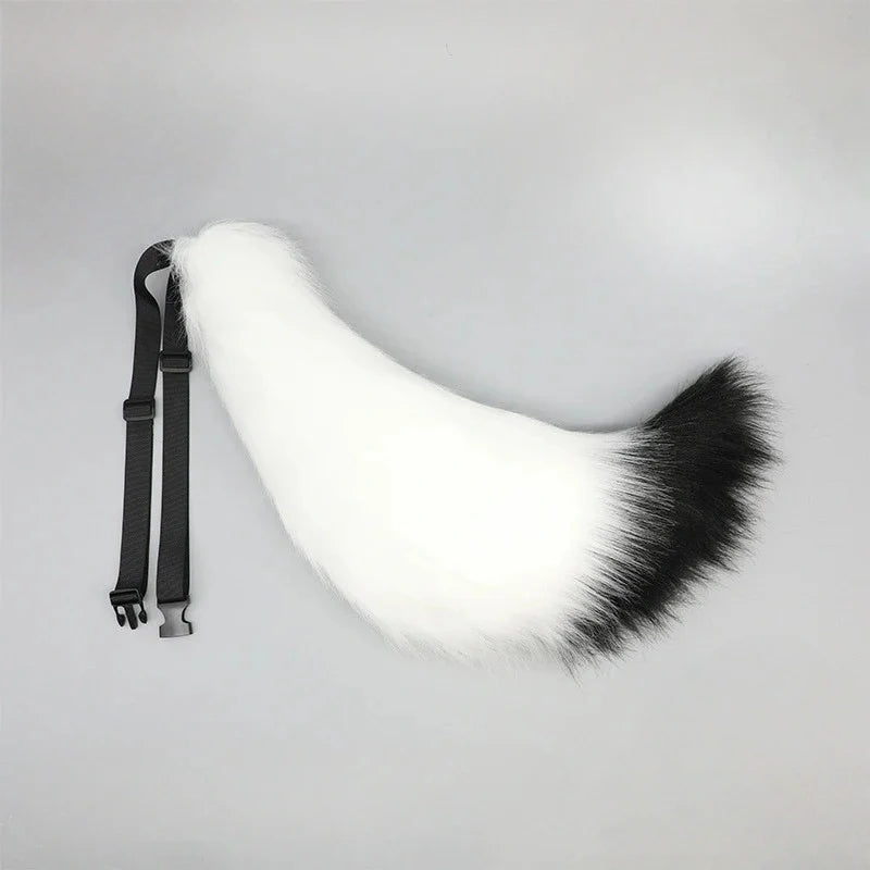 Plush Cosplay Tail – Soft Faux Fur Animal Tail with Adjustable Belt for Adults