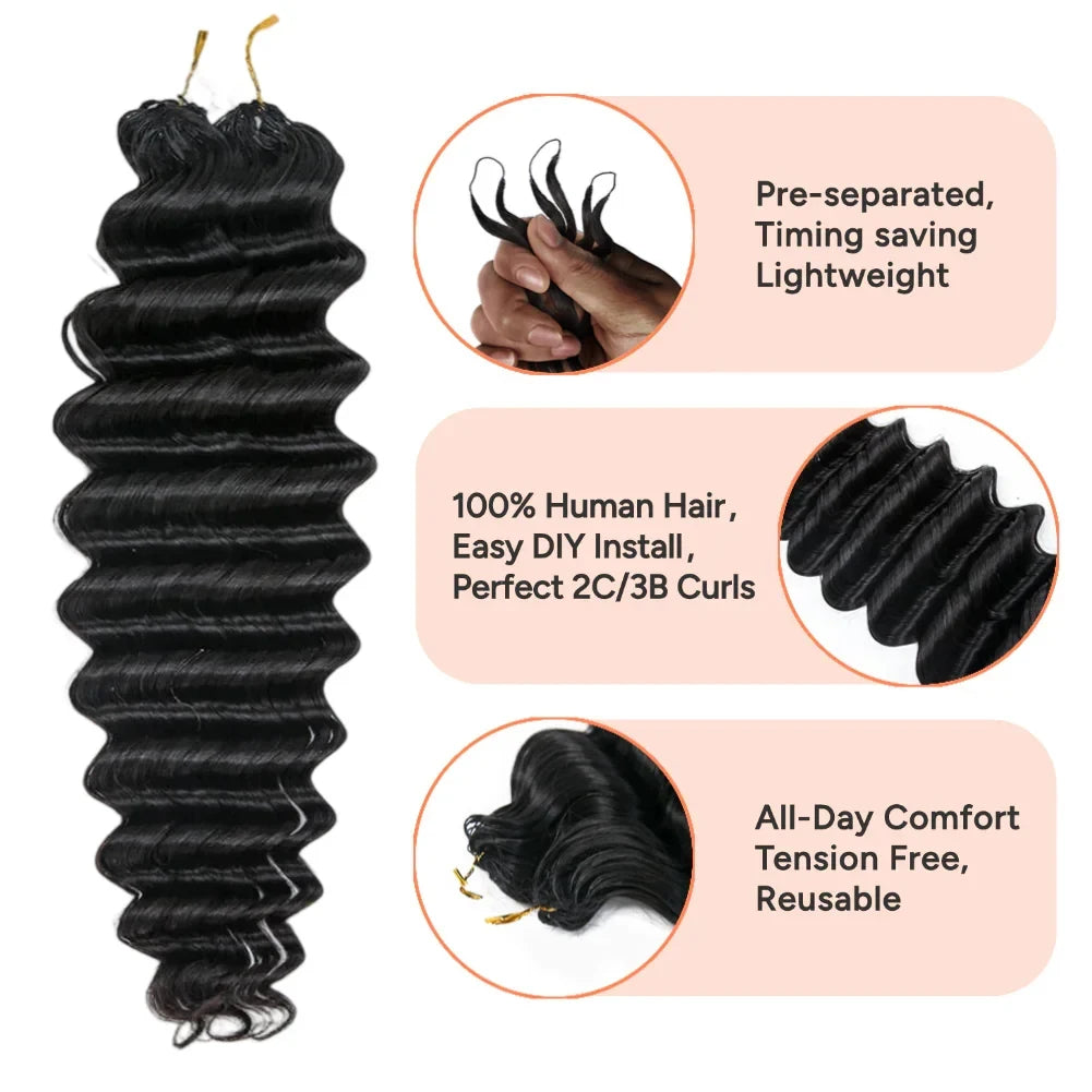 Deep Wave Human Hair for Crochet Braids – Pre-Separated