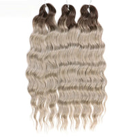 Water Wave Ombre Blonde Braiding Hair Extensions – Deep Wave Afro Curl Crochet for Women
